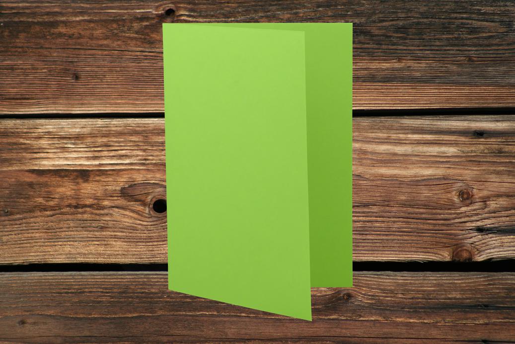 Klappkarten 80/160x130 mm hochdoppelt Apfelgrün 230 g/qm